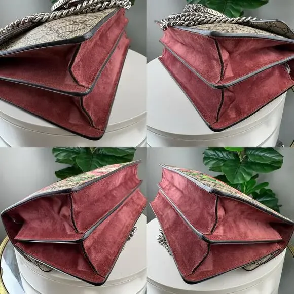 A204💎✨Authentic Gucci Dionysus Shoulder Bag GG Supreme Blooms Small Antique - Picture 5 of 8